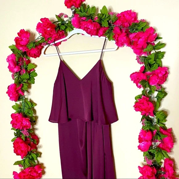 Shona Joy Luxe Cocktail Frill Dress Garnet Size 2 NEW - Picture 4 of 12